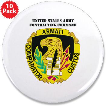 AMCUSACC - M01 - 01 - DUI - USA Contracting Command with text - 3.5" Button (10 pack) - Click Image to Close
