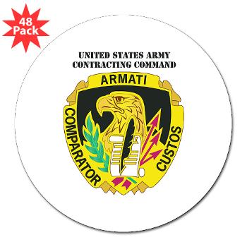 AMCUSACC - M01 - 01 - DUI - USA Contracting Command with text - 3" Lapel Sticker (48 pk)