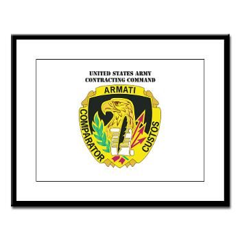 AMCUSACC - M01 - 02 - DUI - USA Contracting Command with text - Large Framed Print