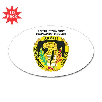 AMCUSACC - M01 - 01 - DUI - USA Contracting Command with text - Sticker (Oval 10 pk) - Click Image to Close
