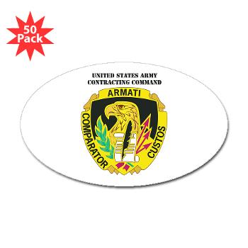 AMCUSACC - M01 - 01 - DUI - USA Contracting Command with text - Sticker (Oval 50 pk)