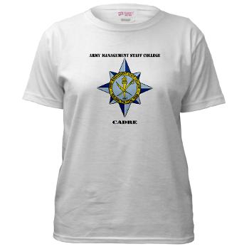 AMSCC - A01 - 04 - DUI - Army Management Staff College Cadre with Text - Women's T-Shirt - Click Image to Close