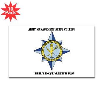 AMSCC - M01 - 01 - DUI - Army Management Staff College Headquarters with Text - Sticker (Rectangle 10 pk) - Click Image to Close