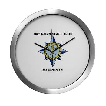 AMSCC - M01 - 03 - DUI - Army Management Staff College Students with Text - Modern Wall Clock