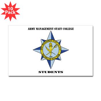 AMSCC - M01 - 01 - DUI - Army Management Staff College Students with Text - Sticker (Rectangle 10 pk)