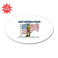 ANG - M01 - 01 - Army National Guard Sticker (Oval 10 pk)