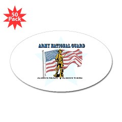 ANG - M01 - 01 - Army National Guard Sticker (Rectangle 50 pk)