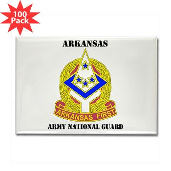 ARARNG - M01 - 01 - DUI - Arkansas Army National Guard With Text - Rectangle Magnet (100 pack)