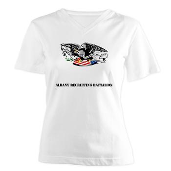 ARB - A01 - 04 - DUI - Albany Recruiting Bn with Text - Women's V-Neck T-Shirt