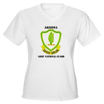 ARIZONAARNG - A01 - 04 - DUI - Arizona Army National Guard with Text Women's V-Neck T-Shirt