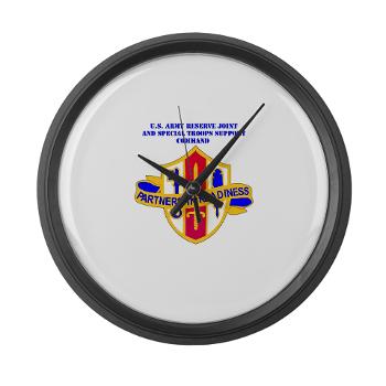ARJSTSC - M01 - 03 - DUI - ARMY Reserve Joint and Special Troops Support Command with Text - Large Wall Clock