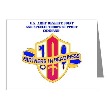 ARJSTSC - M01 - 02 - DUI - ARMY Reserve Joint and Special Troops Support Command with Text - Note Cards (Pk of 20)