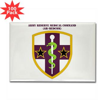 ARMC - M01 - 01 - SSI - Army Reserve Medical Command with Text Rectangle Magnet (100 pack) - Click Image to Close