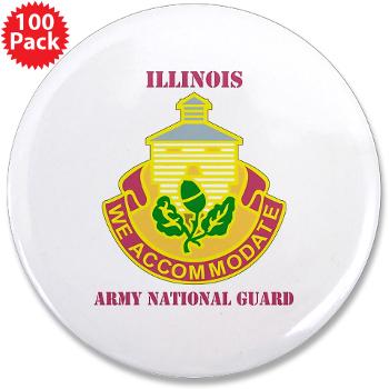 ARNGILLINOIS - M01 - 01 - DUI - ILLINOIS ARNG with Text - 3.5" Button (100 pack)