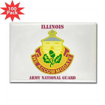 ARNGILLINOIS - M01 - 01 - DUI - ILLINOIS ARNG with Text - Rectangle Magnet (100 pack)