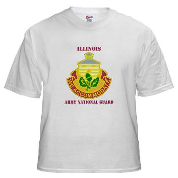 ARNGILLINOIS - A01 - 04 - DUI - ILLINOIS ARNG with Text - White T-Shirt