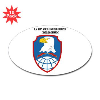 ASMDC - M01 - 01 - SSI - US - Army Space & Missile Defense Command with Text - Sticker (Oval 10 pk) - Click Image to Close
