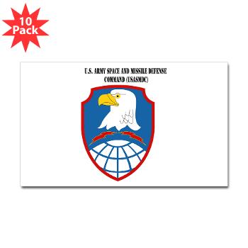ASMDC - M01 - 01 - SSI - US - Army Space & Missile Defense Command with Text - Sticker (Rectangle 10 pk) - Click Image to Close