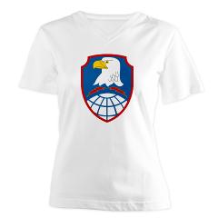 ASMDC - A01 - 04 - SSI - US - Army Space & Missile Defense Command with Text - Women's V-Neck T-Shirt