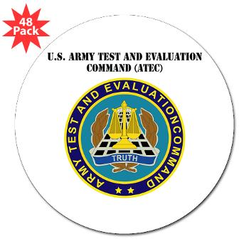 ATEC - M01 - 01 - U.S. Army Test and Evaluation Command (ATEC) with Text - 3" Lapel Sticker (48 pk)