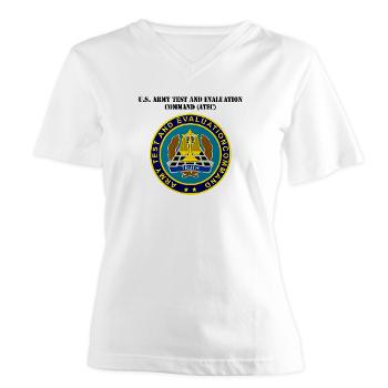 ATEC - A01 - 04 - U.S. Army Test and Evaluation Command (ATEC) with Text - Women's V-Neck T-Shirt - Click Image to Close