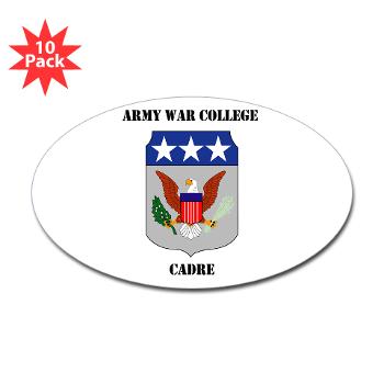 AWCC - M01 - 01 - Army War College Cadre with Text Sticker (Oval 10 pk) - Click Image to Close