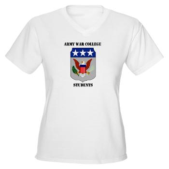 AWCS - A01 - 04 - Army War College Students with Text Women's V-Neck T-Shirt - Click Image to Close