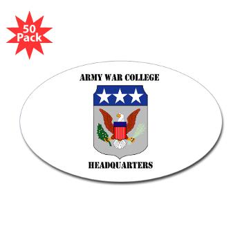 AWCH - M01 - 01 - Army War College Headquarters with Text Sticker (Oval 50 pk)