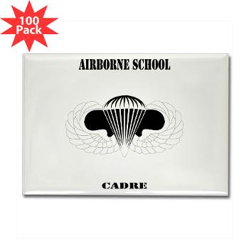 Airborne - M01 - 01 - DUI - Airborne School - Cadre with Text - Rectangle Magnet (100 pack)