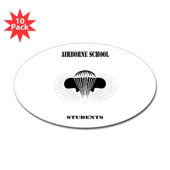 Airborne - M01 - 01 - DUI - Airborne School - Cadre with Text - Sticker (Oval 10 pk)