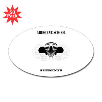 Airborne - M01 - 01 - DUI - Airborne School - Cadre with Text - Sticker (Oval 50 pk)