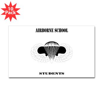 Airborne - M01 - 01 - DUI - Airborne School - Cadre with Text - Sticker (Rectangle 10 pk)