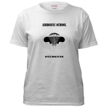 Airborne - A01 - 04 - DUI - Airborne School - Cadre with Text - Women's T-Shirt - Click Image to Close