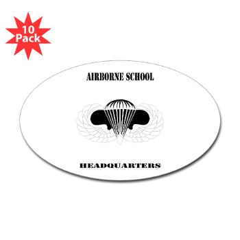 Airborne - M01 - 01 - DUI - Airborne School Cap with Text - Sticker (Oval 10 pk) - Click Image to Close
