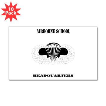 Airborne - M01 - 01 - DUI - Airborne School Cap with Text - Sticker (Rectangle 10 pk)