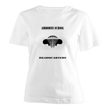 Airborne - A01 - 04 - DUI - Airborne School Cap with Text - Women's V-Neck T-Shirt - Click Image to Close