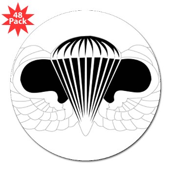 Airborne - M01 - 01 - DUI - Airborne School 3" Lapel Sticker (48 pk) - Click Image to Close