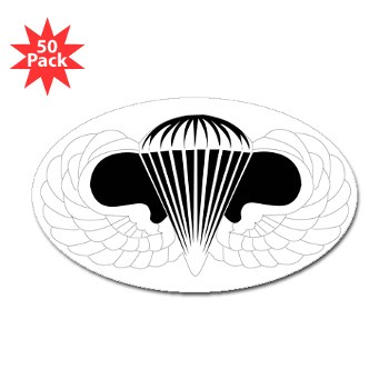 Airborne - M01 - 01 - DUI - Airborne School Sticker (Oval 50 pk) - Click Image to Close