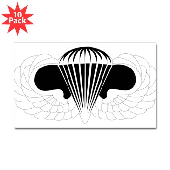 Airborne - M01 - 01 - DUI - Airborne School Sticker (Rectangle 10 pk) - Click Image to Close