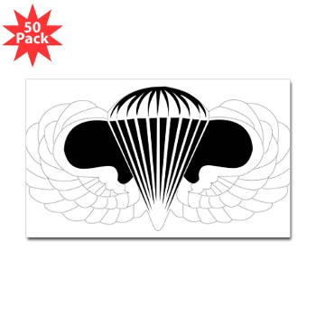 Airborne - M01 - 01 - DUI - Airborne School Sticker (Rectangle 50 pk) - Click Image to Close