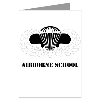 Airborne - M01 - 02 - DUI - Airborne School with Text Greeting Cards (Pk of 10) - Click Image to Close