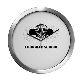 Airborne - M01 - 03 - DUI - Airborne School with Text Modern Wall Clock