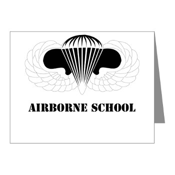 Airborne - M01 - 02 - DUI - Airborne School with Text Note Cards (Pk of 20) - Click Image to Close