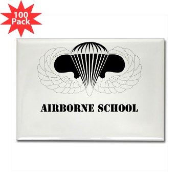 Airborne - M01 - 01 - DUI - Airborne School with Text Rectangle Magnet (100 pack)
