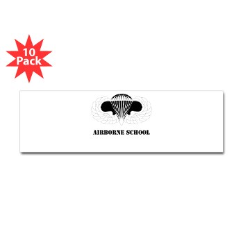 Airborne - M01 - 01 - DUI - Airborne School with Text Sticker (Bumper 10 pk) - Click Image to Close