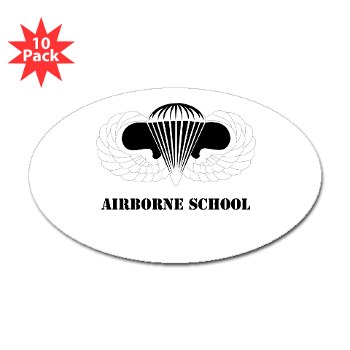Airborne - M01 - 01 - DUI - Airborne School with Text Sticker (Oval 10 pk)