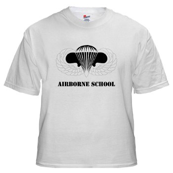 Airborne - A01 - 04 - DUI - Airborne School with Text White T-Shirt - Click Image to Close