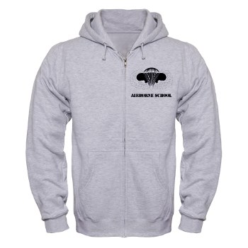 Airborne - A01 - 03 - DUI - Airborne School with Text Zip Hoodie - Click Image to Close