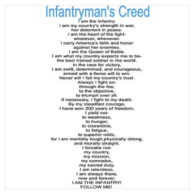 "Infantryman's Creed" Poster - Click Image to Close