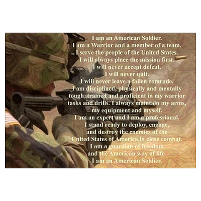 "Warrior, Soldier's Creed" Poster - Click Image to Close